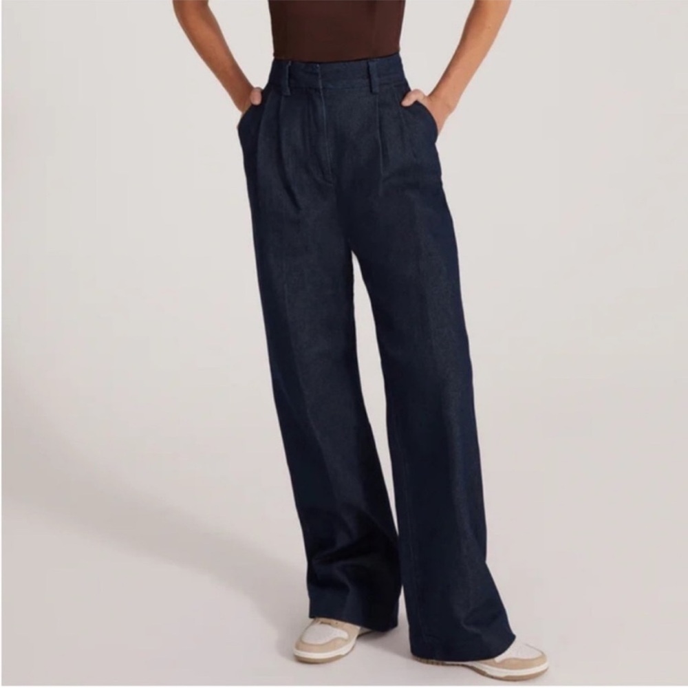Favorite Daughter Dark Blue Wide Leg Jeans